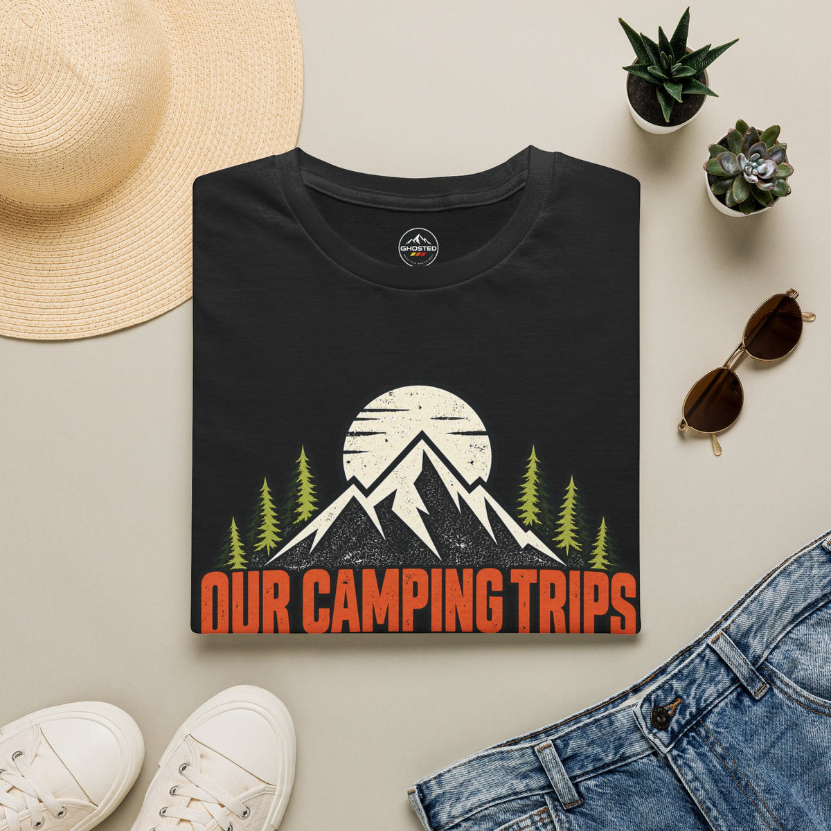 "OUR CAMPING TRIPS NEED A WARNING LABEL." T-Shirt